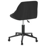 Chaise fauteuil siège pivotante de bureau informatique étude velours noir 02_0024168