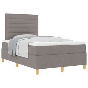 vidaXL Lit avec sommier et matelas taupe petit double en tissu