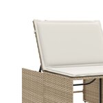 vidaXL Chaises longues lot de 2 avec table beige résine tressée