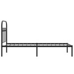 vidaXL Cadre de lit métal avec tête de lit noir 75x190 cm