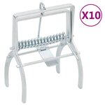 vidaXL Pièges à taupes 10 Pièces Argenté Acier galvanisé