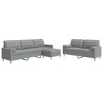 vidaXL Ensemble de canapés 3 Pièces repose-pied et coussins décoratifs