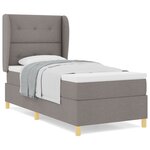 lit à ressort vidaXL avec matelas taupe 90x200 cm en tissu