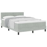Lit à sommier avec matelas vidaXL Gris clair 140x200 cm Velours