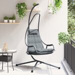 vidaXL Chaise Suspendue avec Support et Coussin Anthracite Acier