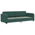 vidaXL Lit de jour avec gigogne sans matelas vert foncé 80x200 cm