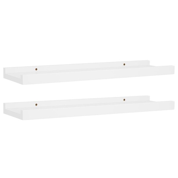 vidaXL Étagères à rebord pour cadre photo 2 Pièces Blanc 40x9x3 cm MDF