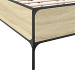 vidaXL Cadre de lit chêne sonoma 200x200 cm bois d'ingénierie et métal