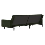 vidaXL Canapé-lit à 2 places vert foncé velours
