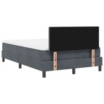 vidaXL Lit à Ressorts avec Matelas & LED Gris Foncé 120x190 cm Velours