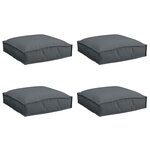 vidaXL Coussins de Palette pour Siège 4 Pièces Anthracite 40x40x8 cm Tissu Oxford