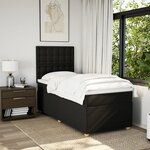 vidaXL Sommier à lattes de lit et matelas Noir 80x200 cm Tissu