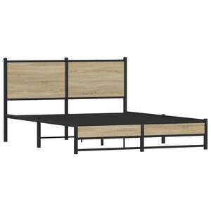 vidaXL Cadre de lit en métal sans matelas chêne sonoma 140x190 cm