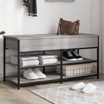 vidaXL Banc à chaussures sonoma gris 100x42 5x50 cm bois d'ingénierie