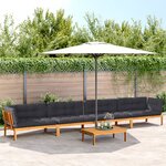 vidaXL Salon palette de jardin avec coussins 5Pièces bois d'acacia massif