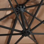 vidaXL Parasol déporté avec LED et mât en acier 250x250 cm Taupe