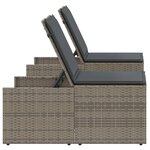 vidaXL Chaises longues lot de 2 avec table gris résine tressée
