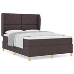 Lit à ressorts avec matelas vidaXL Marron foncé 160x200 cm Tissu