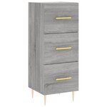 vidaXL Buffet haut Sonoma gris 34 5x34x180 cm Bois d'ingénierie