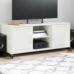 vidaXL Meuble TV blanc 100 5x39x43 5 cm acier laminé à froid
