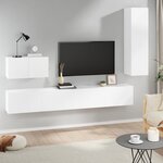 vidaXL Ensemble de meubles TV 4 Pièces Blanc Bois d'ingénierie
