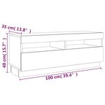 vidaXL Meuble TV avec lumières LED chêne marron 100x35x40 cm