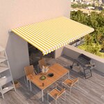 vidaXL Auvent manuel rétractable 500x350 cm Jaune et blanc