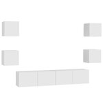 vidaXL Ensemble de meubles TV 6 Pièces Blanc Bois d'ingénierie