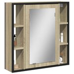 vidaXL Armoire à miroir de salle de bain chêne sonoma bois ingénierie