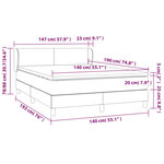 vidaXL Sommier à lattes de lit avec matelas Rose 140x190 cm Velours
