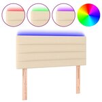 vidaXL Tête de lit à LED Crème 100x5x78/88 cm Tissu