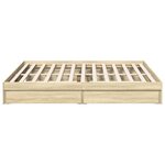 vidaXL Cadre de lit avec tiroirs sans matelas chêne sonoma 200x200 cm