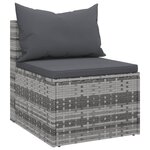 Ensemble de canapés de jardin 4 pièces coussins gris résine tressée 02_0013555
