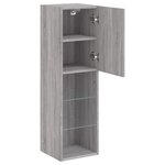vidaXL Meuble TV avec lumières LED sonoma gris 30 5x30x102 cm