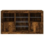 vidaXL Buffet avec lumières LED chêne fumé 123x37x67 cm