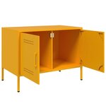 vidaXL Meuble TV jaune moutarde 68x39x50 5 cm acier