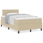 vidaXL Lit à ressorts avec matelas beige 120x200 cm en velours côtelé