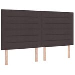 Lit box spring vidaXL avec matelas et LED Marron foncé 200x200 cm Tissu
