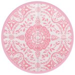 vidaXL Tapis d'extérieur rose Ø120 cm PP