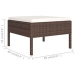 vidaXL Salon de jardin 9 Pièces avec coussins résine tressée marron