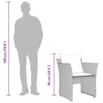 vidaXL Chaise de jardin avec tabouret gris résine tressée