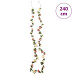 vidaXL Guirlandes de fleurs de Noël 6 Pièces rose et champagne 240 cm