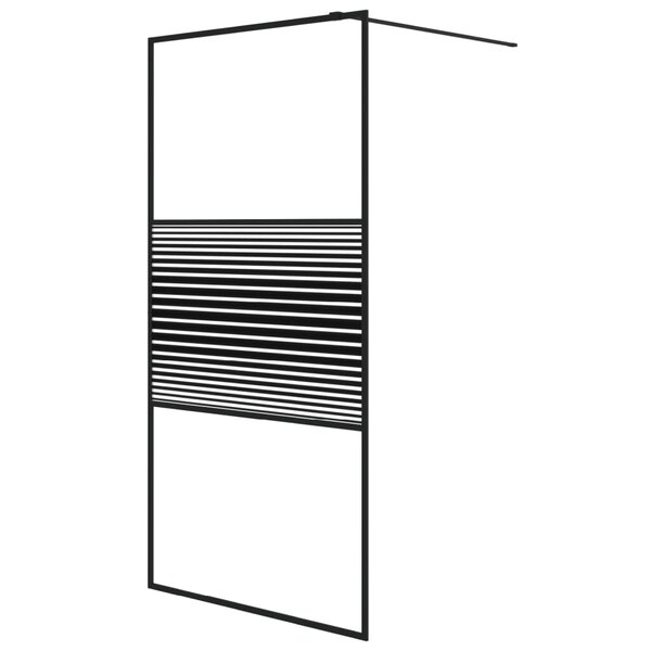 vidaXL Paroi de douche Noir 100x195 cm Verre ESG transparent