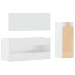 vidaXL Ensemble de meubles de salle de bain 3 Pièces blanc brillant