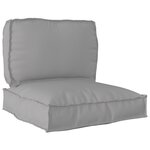 vidaXL Set de coussins en palette de 2 pièces en tissu Oxford gris