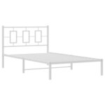 vidaXL Cadre de lit métal avec tête de lit blanc 107x203 cm