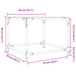 vidaXL Table basse avec dessus en verre noir 50x50x40 cm acier