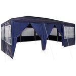 vidaXL Tente de fête avec 10 murs latéraux bleus de 6x4 m en PE
