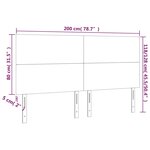 vidaXL Tête de lit à LED Rose 200x5x118/128 cm Velours