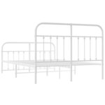 vidaXL Cadre de lit métal sans matelas et pied de lit blanc 135x190 cm